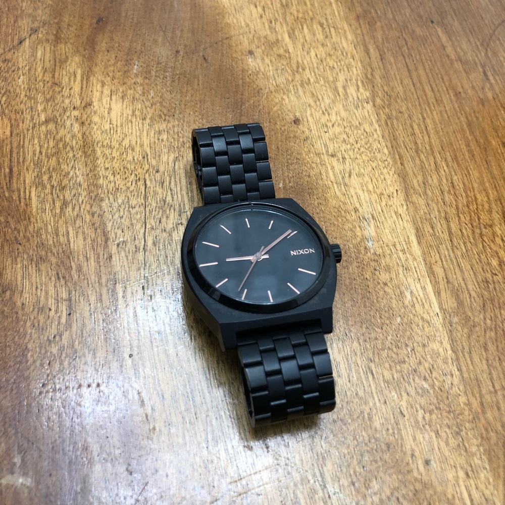 Small black/ rose gold Nixon watch